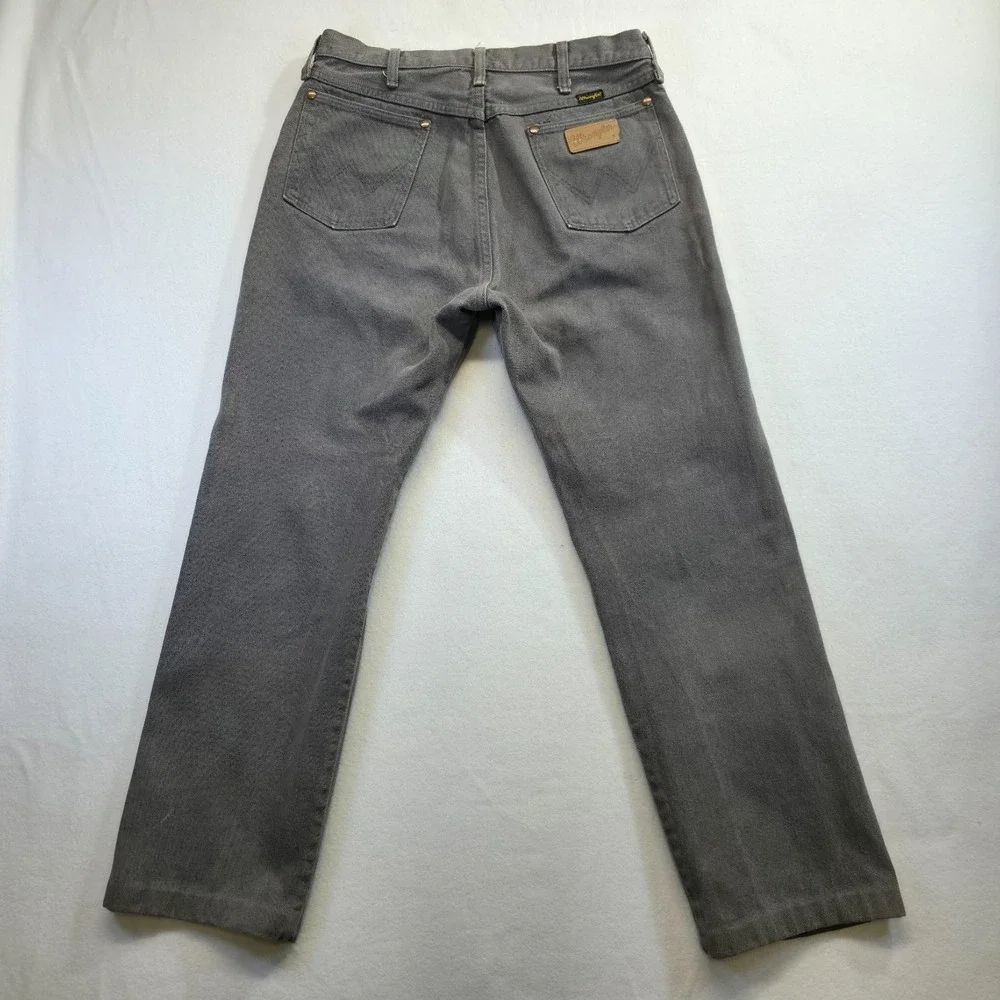 Vintage Wrangler 13MWZCG Men's Gray Denim Jeans Made USA Size 34x32 (30x28.5)